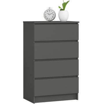 Комод AKORD K60 4SZ, 4 ящика, Серый, 60 × 99 × 40 см