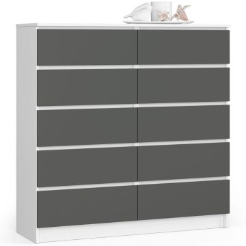 Комод NORE K120, белый/серый