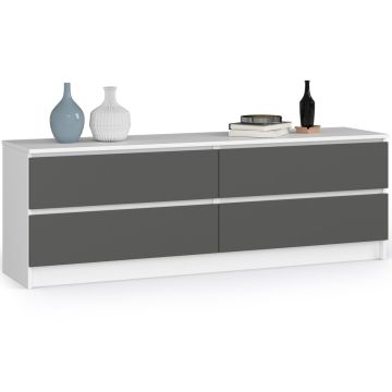 Комод NORE K160 с 4 ящиками, бело-серый
