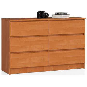 Комод NORE K120 с 6 ящиками, коричневый.