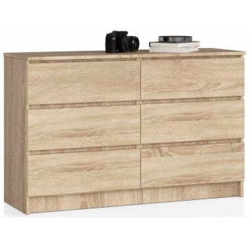 Комод NORE K120 с 6 ящиками, цвет дуб.