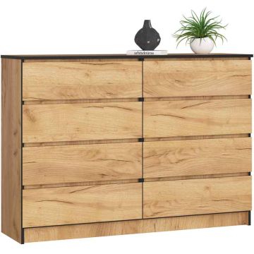 Chest of drawers K140 8SZ, 8 drawers, brown, 138 × 99 × 40 cm