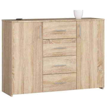 Комод K45, 4 ящика, 2 дверцы, коричневый, 110 × 80 × 35 см