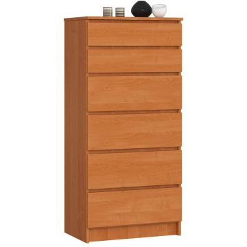 Комод NORE K60 с 6 ящиками, коричневый.