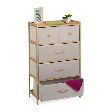Komoda Relaxdays 10050138_127, 5 stalčiai, 58 × 94 × 32,5 cm