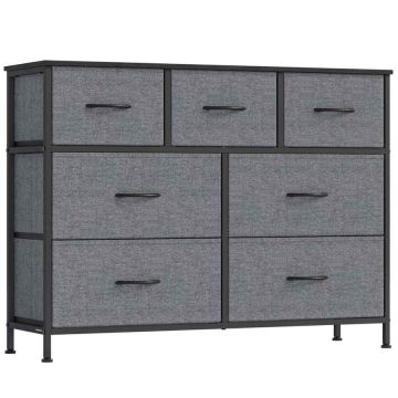 Komoda SONGMICS, 4 audinio stalčiai, Pilka, 98,8 × 73,7 × 30 cm