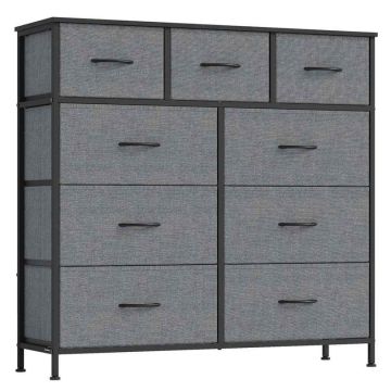 Комод SONGMICS, 4 тканевых ящика, Серый, 98,8 × 73,7 × 30 см