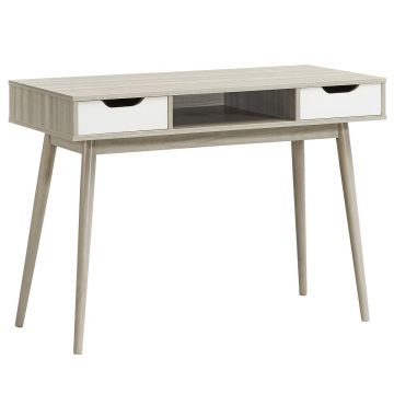 Computer Desk, 2 Drawers, Oak, 43.5 × 31 × 20 inches