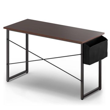 Computer desk, With side storage compartment, Brown, 101.6/119.38 × 50.8 × 76.2 cm
