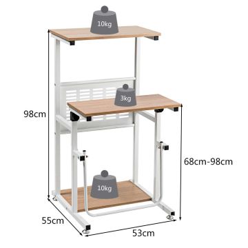 Computer desk, adjustable height, Oak, 55.9 × 97.8 × 53.3 cm