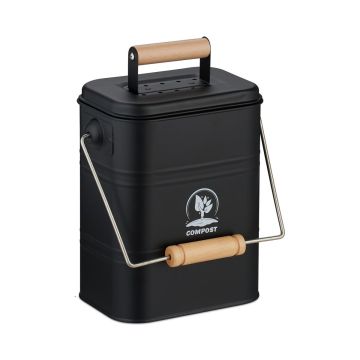 Kompostavimo dėžė Relaxdays, 3,5 l, juoda, 20,5 × 26 × 14 cm