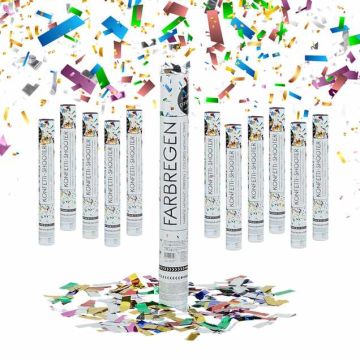 Konfeti patranka su metalinėmis juostelėmis, 40 cm, 12 vnt