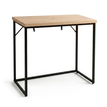 Консольный стол ORIGO, дубовый/чёрный, 90 × 75 × 35 см
