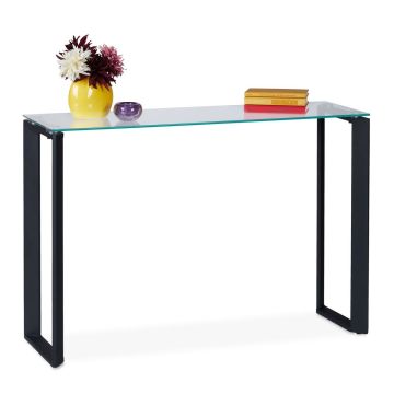 Konsolinis staliukas Relaxdays, Juoda, 110 × 75 × 35 cm