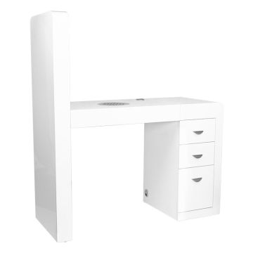 Маникюрный стол ACTIVESHOP с системой вытяжки пыли, левосторонний, Белый, 48 × 80 × 118 см