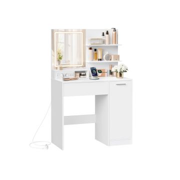 Kosmetinis staliukas VASAGLE Kailyn RDT138W01, Su LED veidrodžiu, 40 × 80 × 132 cm