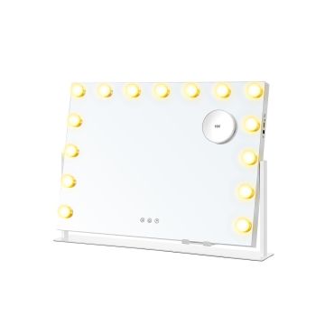 Kosmetinis veidrodėlis SONGMICS, 15 LED lempučių, 58 × 43 cm