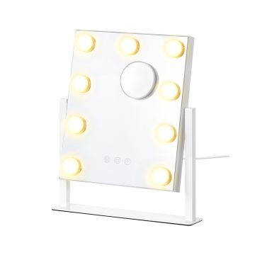 Kosmetinis veidrodėlis SONGMICS LWM001W02, 15 LED lempučių, 58 × 43 cm