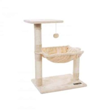 Когтеточка с гамаком 70 см., бежевая