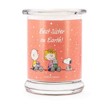 Ароматическая свеча Peanuts™, аромат „Best Sister on Earth“, Ø 9,5 × 11,5 см