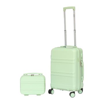 Suitcase with suitcase, 4 double wheels, 37 × 56.5 × 22 cm
