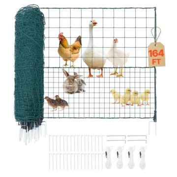Temporary plastic mesh fence VEVOR AL-FN-10550, 16 posts, Green, 1.05 × 50 m