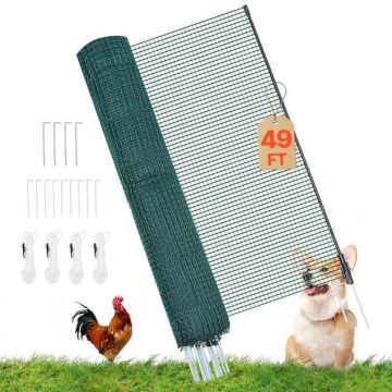 Temporary fence VEVOR, 9 posts, Green, 15 × 1.2 m