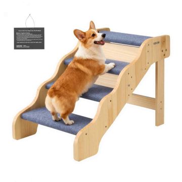 Лестница для животных VEVOR ZD-25DOG02, 4 ступени, фиксированная, 74 × 50 × 43 см