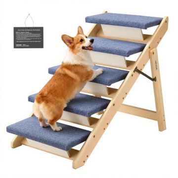 Лестница для животных VEVOR ZD-25DOG07, 5 ступеней, складная, 78 × 66 × 47 см