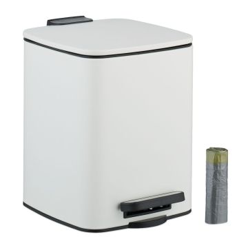 Laiptelinė šiukšliadėžė Relaxdays 10051130_49, su pedalu, 6 l, 20 × 25,5 × 23 cm