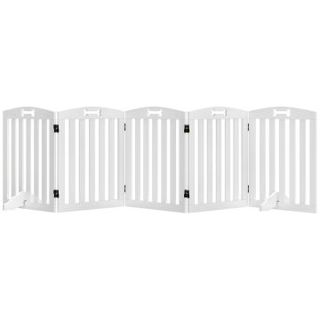 Freestanding dog gate, 5 panels, 258 × 30 × 61 cm