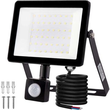 LED prožektorius su judėsio davikliu, 50W
