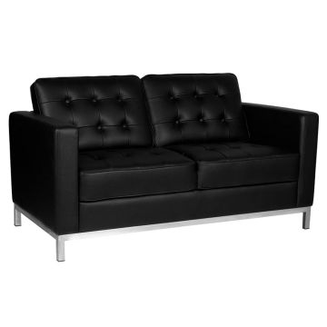 Gabbiano waiting sofa, 2-seater, Black