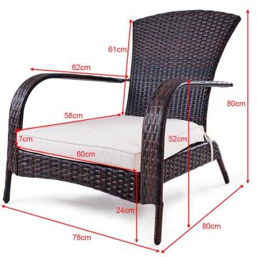 Outdoor Adirondack chair, with cushion, 78.74 × 80.01 × 80.01 cm