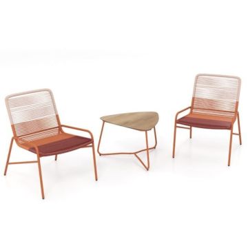 Outdoor furniture set, 2 chairs and table, 67 × 57 × 74 cm