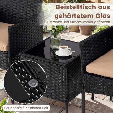 Outdoor furniture set, 3 pieces, 2 chairs and a table
