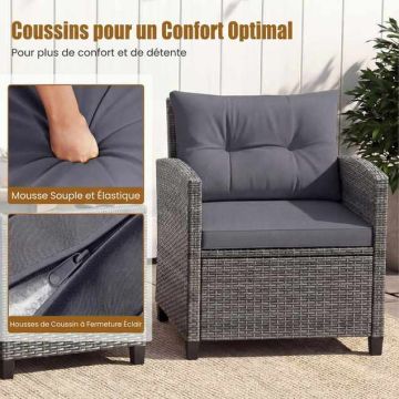 Outdoor furniture set, 3 pieces, 2 chairs and a table