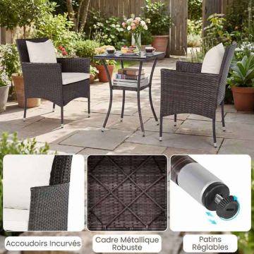 Outdoor furniture set, 3 pieces