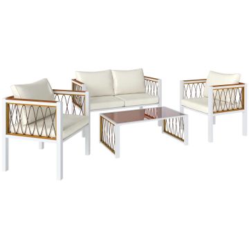Outdoor furniture set, 4 pieces, 4 seats