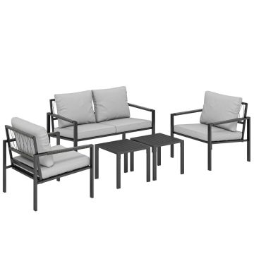 Outdoor furniture set, 5 pieces, Grey