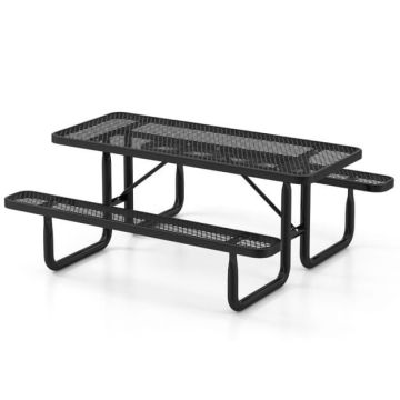 Outdoor furniture set, up to 8 people, Black, 182.9 × 172.7 × 76.2 cm