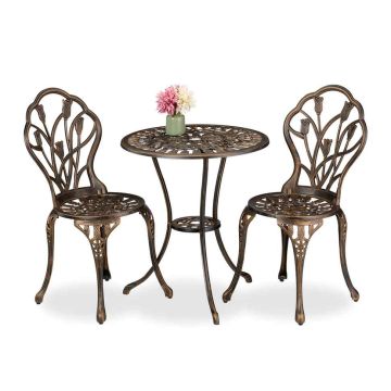 Lauko baldų komplektas Relaxdays 10050818_1254, 3 dalių, 2 sėdimos vietos, 60 × 67 cm