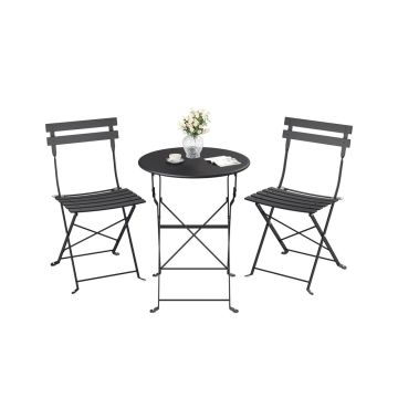 Lauko baldų komplektas SONGMICS GGF036BZ01, 1 stalas ir 2 kėdės