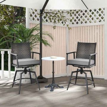 Outdoor bar stools, 2 pcs, 55.88 × 106.68 × 68.58 cm