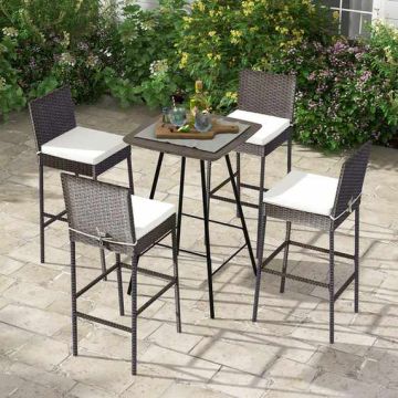 Outdoor Bar Stool Set, 4-Piece, 50.8 × 107.95 × 40.64 cm