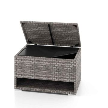 Outdoor storage box, 186 l, with shoe shelf, Black, 95 × 60 × 58 cm