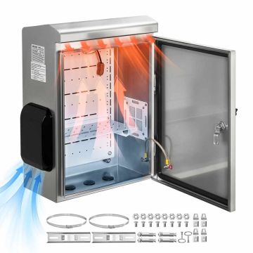 Outdoor electrical box VEVOR SPB503520HW, with fan and thermostat, 500 × 400 × 200 mm