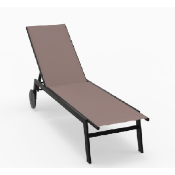 Outdoor sun lounger, 6 backrest positions, 2 castors, Brown, 190–150.5 × 59 × 33.5–99 cm