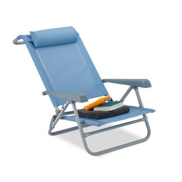 Уличный шезлонг Relaxdays 10026478_45, 8 положений, 58 × 76,5 × 80 см