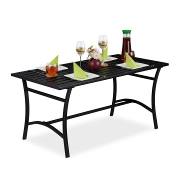 Lauko kavos staliukas Relaxdays 10030996.0, Juoda, 120 × 55,5 × 60 cm
